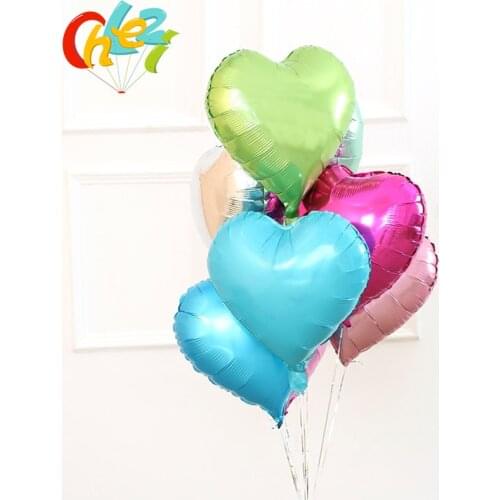 10pcs 18inch Romantic heart Pearl Gold Pink Foil helium Balloons wedding I Love You Globos Party Decor pure color Anniversary