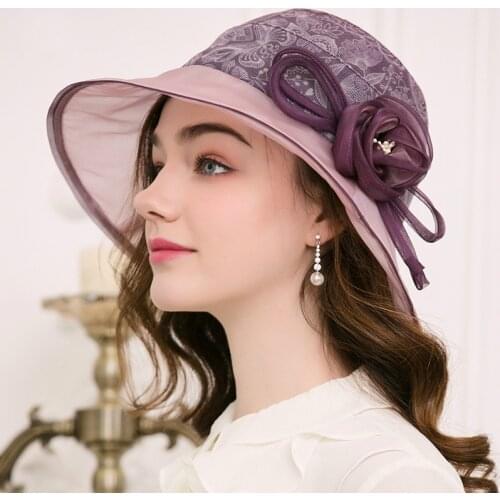 Silk Sunshade Hats Summer Fashionable Women Sun Protection Visor Cap Ladies Korean Beautiful Adjustable Beach Girl Caps H6559