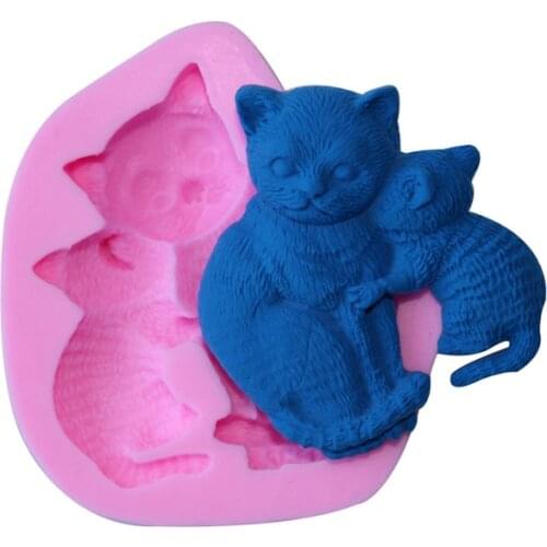 Cute Cat Cake Silicone Mold DIY Sugarcraft Fondant Chocolate Candy Gumpaste Mold Soap Clay Cookie Baking Cake Decorating Tools