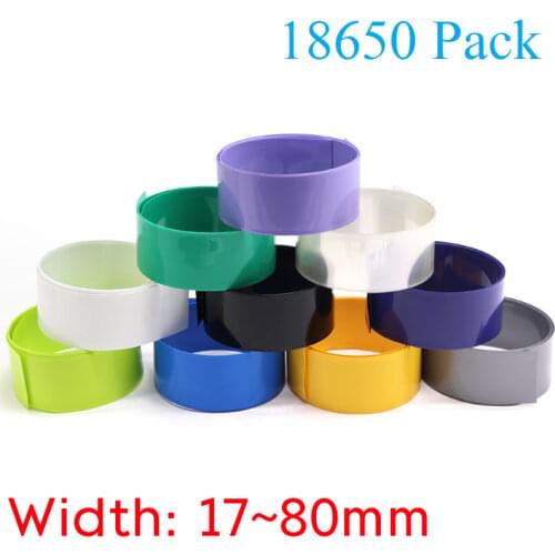 17mm ~ 80mm 18650 Lithium Battery Heat Shrink Tubing Li-ion Wrap Cover Skin PVC Shrinkable Tube Film Sleeves Insulation Sheath
