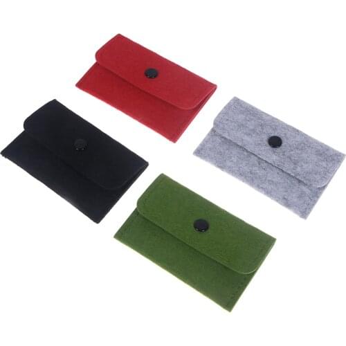 Wallet slim credit card holder ID business mens genuine felt buckle