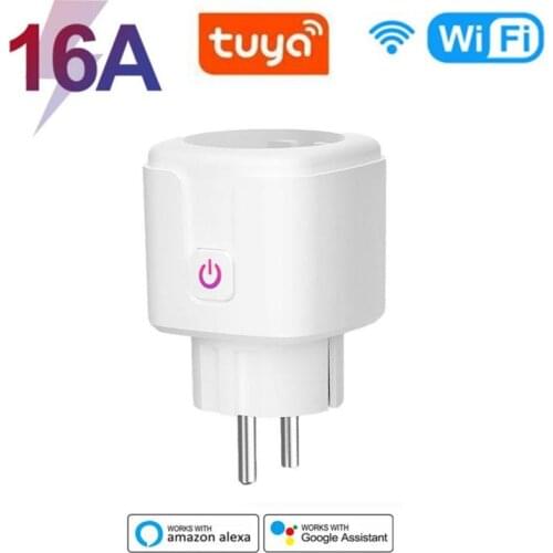 16A Wifi Smart Socket EU Adaptor Remote Voice Control Power Energy Monitor Outlet Timer Socket for Alexa Google Home