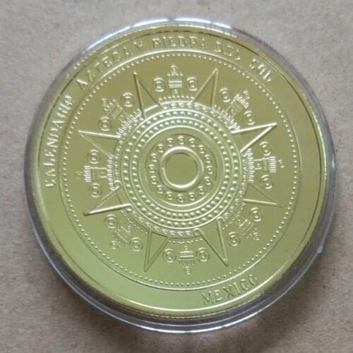 Mexican Mayan Calendar Aztec Commemorative Medal Gold-plated Commemorative Coins of Latin American Coins Gold Coin Silver Coin