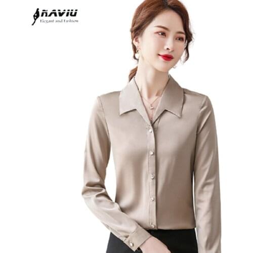 White Temperament Chiffon Shirt 2021 New Autumn Fashion Business Formal Long Sleeve Blouses Office Ladies Work Tops Apricot