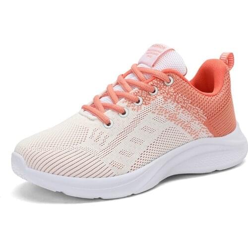 New Women Running Sneakers Breathable Cushioning Sport Shoes Fashion Casual Flat Shoes Lightweight Walking Footwear Lady
