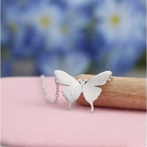 Bohemian Vintage Silver Color Butterfly Necklaces For Women Fashion Long Choker Necklace Statement Jewelry Gifts Collar