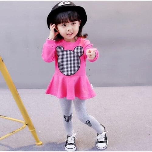 2020 New spring Girls clothes Sets Cartoon Donald Duck Lovely print Children Tracksuit kids clothing suit baby t shirt+pant 2pcs