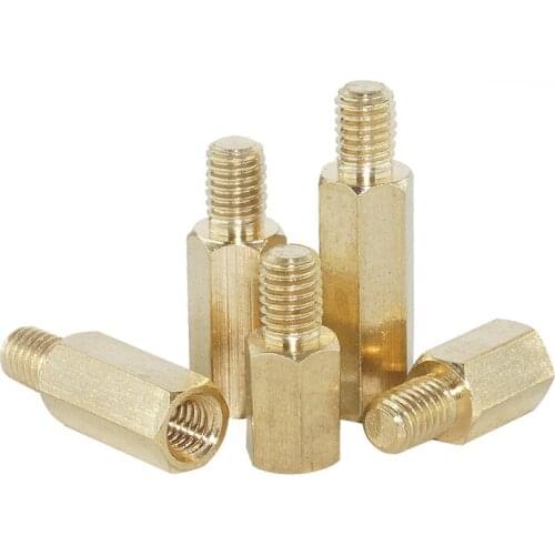 30pcs M2x(3mm-35mm)+3mm brass screw standoff spacers hex isolation column pillar screws isolated support PCB bolts