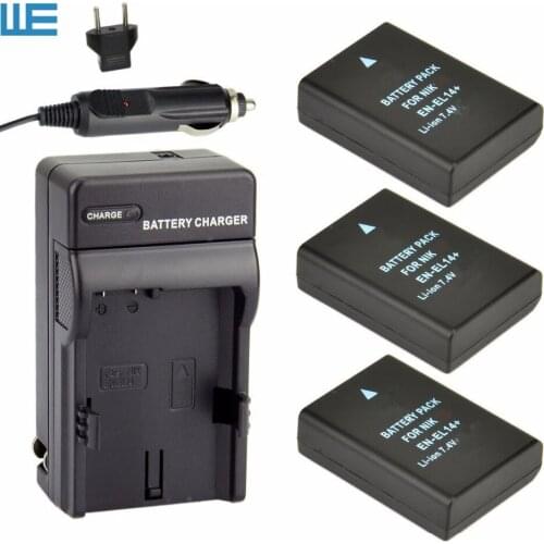 3X EN-EL14 ENEL14a EN EL14 EL14 Battery+Charger for Nikon D5600 P7700,D3400,P7000,D5500,D5300,D5200,D3200,D3300,D5100,D3500,Df
