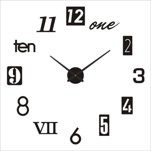 Acrylic Silent Wall Clock Sticker Nordic Modern Design Round Wall Clock Diy Art Living Room Duvar Saati Home Decor AD50WC