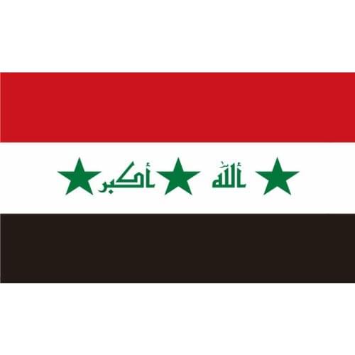 Free shipping The Iraq Flag Polyester Flag 5*3 FT 150*90 CM/128*192cm/160*240cm/192/288cm High Quality big flags