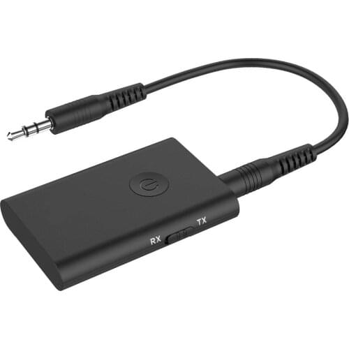 Bluetooth 5.0 Aptx Low Latency A2DP Stereo Audio Transmitter Receiver 2-in-1 Wireless Music Adapter for Home TV Tablet PC Laptop