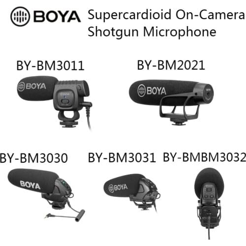 BOYA BY-BM3030 BM3031 BM3032 BM3011 BM2021 Super-Cardioid On-Camera Shotgun Microphone for DSLR Cameras Broadcast Interview