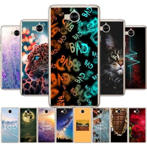 Case for huawei Y6 2017 /Y5 2017 soft tpu silicon phone back cover 360 full protective printing transparent coque marble