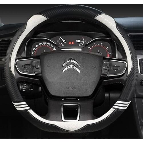 Leather Steering Wheel Cover for Citroen Berlingo Multispace XTR 2018 2019 2020 2021 Auto Accessories