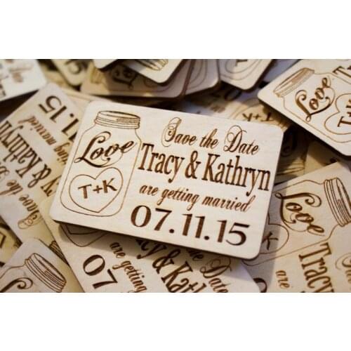 Rustic Save the Date, Laser, Wooden Magnets, Mason Jar Save the Date Magnet, Laser Engraved, Rustic Wedding Magnet, Backyard Wed