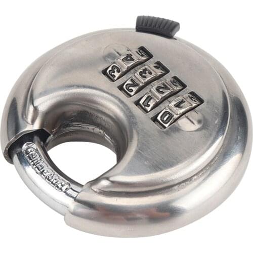 Discus Padlock 4 Digit Combination Gate Fence Lock 70mm Stainless Steel Keyless Unique Parts Portable Car Ornaments