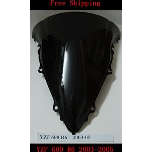 For Yamaha YZF 600 R6 2003 2004 2005 YZF-R6 03-06 motorcycle Double bubble windshield windscreen black color