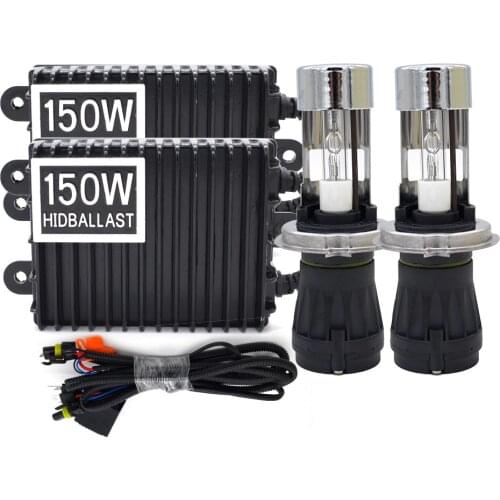 Premium High Power 12V 150W HID Ballast H4 Xenon Kit H4 Bixenon Bulb 4300K 5000K 6000K 8000K H4 Hi/Lo Bixenon Auto Headlamp Kit
