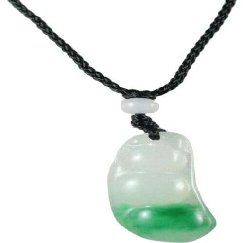 Chinese beautiful natural jade hand-carved Jade pendant lucky bean