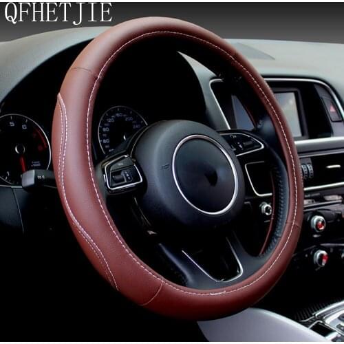 LEDTENGJIE Four Seasons General Motors Steering Wheel Cover Leather Breathable Grip Cover Non-slip Fashion Interior