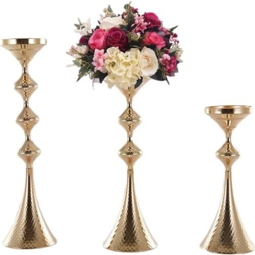 10 PCS Metal Vase Candle Holders Candle Stick Wedding Centerpiece Event Road Lead Flower Stands Rack Home Decoration