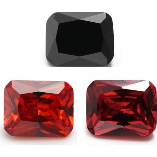 Unheated 9.70-9.90 Cts Natural Mined 10mmx12mm Sri-Lanka Ruby Sapphire Emerald Rectangle Cut VVS Gem Black Orange Garnet Color