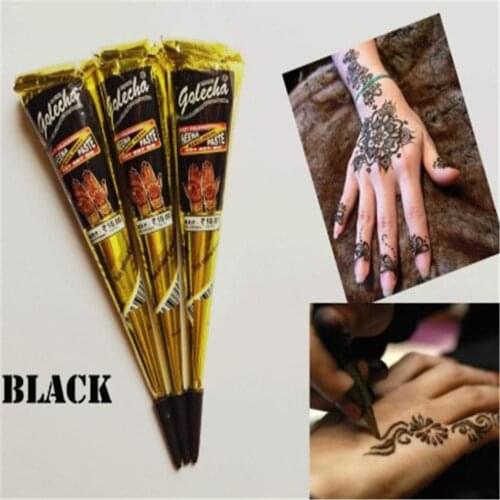 New Henna Tattoo Paste Black brown red white Henna Cones Indian For Temporary Tattoo Sticker Body Paint Art Cream Cone