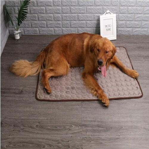 Summer Cooling Mat Pet Large Size Ice Silk Cool Bed Pet Cat Breathable Blanket Cushion Puppy Kitten Indoor Sofa Floor Mat Supply