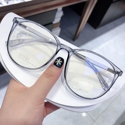 Women Transparent Computer Glasses Frame Men Anti Blue Light Round Clear Eyewear Optical Prescription Spectacle Reading Eyeglass
