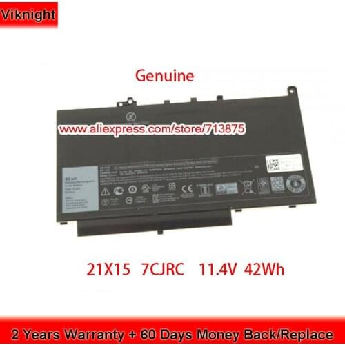 Genuine 7CJRC Battery 21X15 for Dell Latitude E7470 E7270 0V6VMN Laptop 11.4V 42Wh