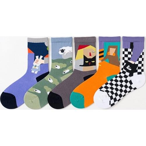 PEONFLY New colorful cartoon animal short socks women cute ankle Harajuku socks low print funny socks pattern kawaii