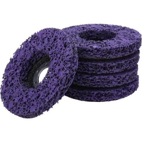 5pcs 100mm Poly Strip Wheel 40#Grits Polishing Grinding Angle Grinder Disc Wheel For Car Boat Surface Paint Rust Removal