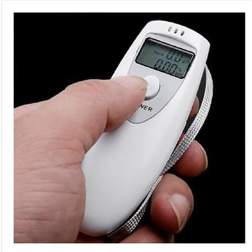 Lanyard Breathalyzer Portable Breath Alcohol Tester, Digital LCD Breath Alcohol Tester Semi-conductor Alcohol Sensor, White