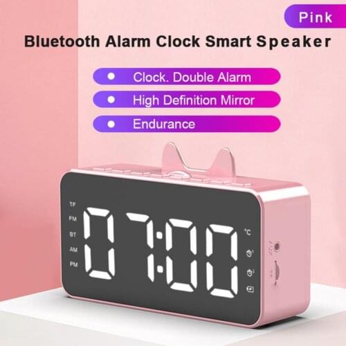 Q9 Wireless Bluetooth Speaker Clock Rechargeable Alarm Clock Bluetooth 4.2 Subwoofer Music Player Bluetooth Speaker Clocks
