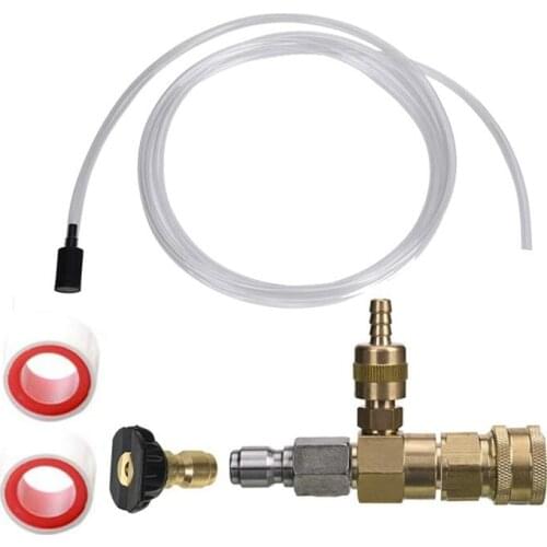 Adjustable Chemical Injector Kit,Soap Chemical Injector for Pressure Washer, 3/8 Inch Quick Connect