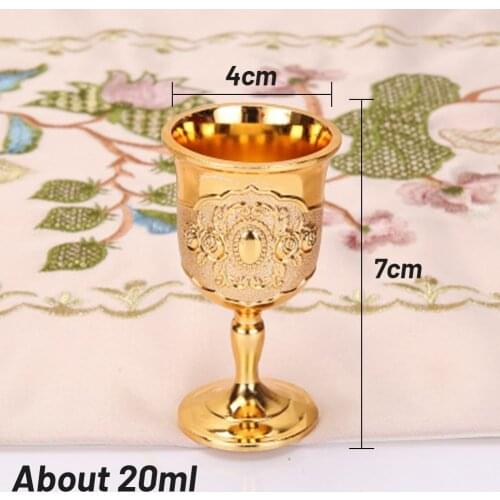 Retro Creative Small Beverage Wine Cup Gold European Style Home Bar Propitiate Water Cup White Brass Copper Essential Buddhist