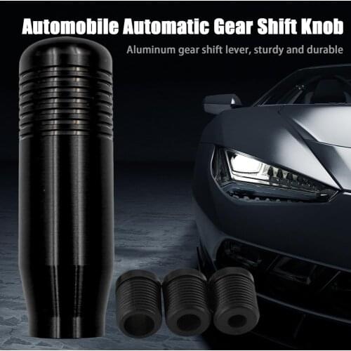 Automobile Gear Shift Knob Black Aluminum Alloy Automatic Shift Lever Head Universal Car Accessories With Screw Adapter
