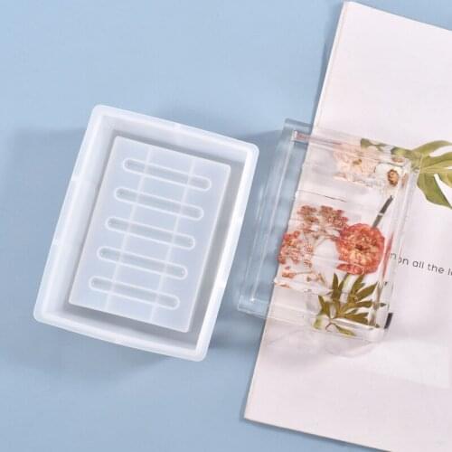 Cute Soap Holder Mold Crystal Epoxy Silicone Resin Mold Storage Box Leaking Drain Box DIY Making Decor Silicone Molds for Epoxy