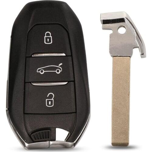 Jingyuqin Smart Remote Car Key Shell Case Cover 3 Buttons For Peugeot 308 508 For Citroen C4 DS4 DS5 HU83 VA2 Blade