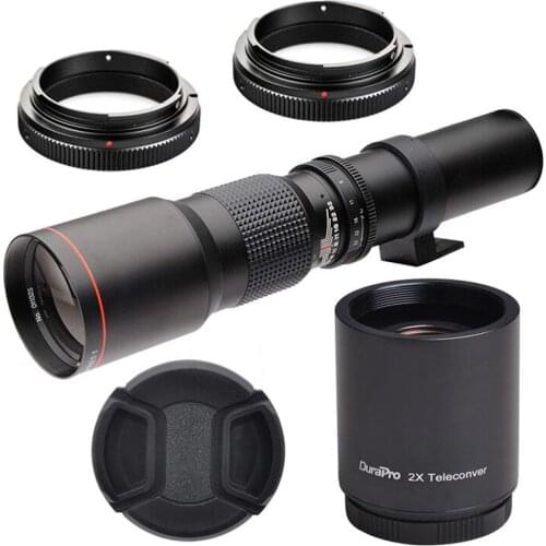 Teleconverter 500mm/1000mm F/8 Manual Telephoto Zoom Lens for Canon EOS Rebel T3, T3i, T4i, T5, T5i, T6,T6i, T6s,T7i SLR Cameras