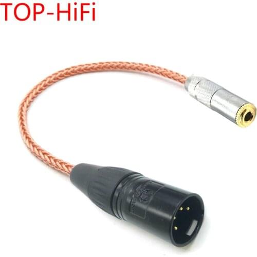 TOP-HiFi Single Crystal Copper 3.5mm TRRS Balanced Female to 4pin XLR Balanced Male Audio Adapter Cable XLR to 3.5mm Adapter