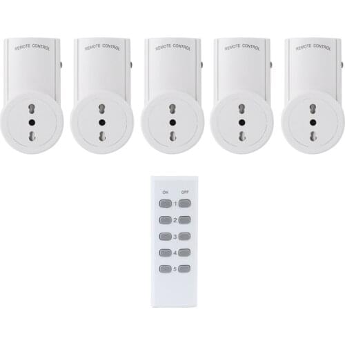 Smart Power Socket Programmable Electrical Switch Remote Control Wireless Outlet Italy Plug (5 Socket+1 Remote)