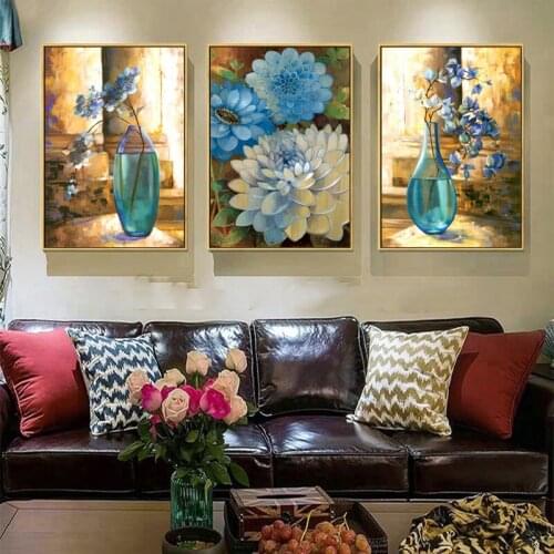 Vintage Flower Vase Pictures for Bedroom Shabby Chic Home Decor Art Poster Prints Canvas Paintings for Home Design Retro Decor