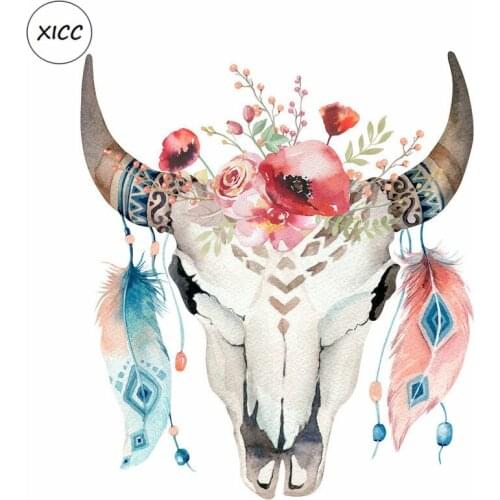 XICC Different Size For Adult and Kids Clothing DIY Tauren Heat Transfer Vinyl Patch Eye Catching Iron On Applique Sticker Badge