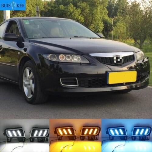 1Pair For Mazda 6 Mazda6 2006-2009 Front Car Flashing LED Daytime Light Running Light DRL Fog Lamp Daylight Driving Light
