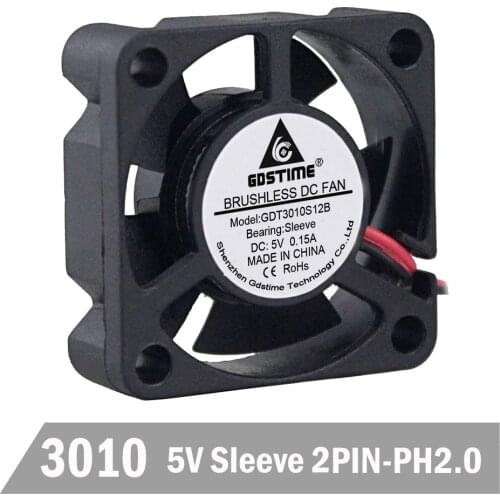 1 Piece Gdstime 3010 5V 2Pin 3cm 30mm 30 x 30 x 10mm 5 Blades Mini DC Cooling Fan
