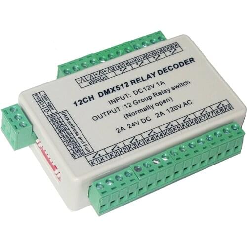 12CH Relay Switch DMX512 Signal Controller Relay Output 12 Way Relay Switch can't use Power Control