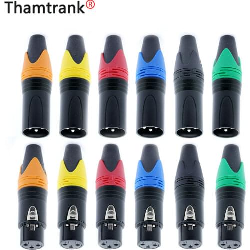 10PCS/lot 3 Pin XLR Plug Jack Male / Female Microphone Connector MIC Adapter XLR Cable Termininal Audio Wire Connector 7 Colors