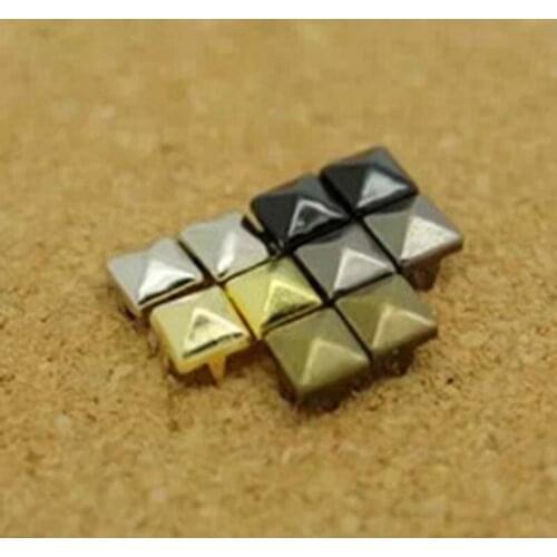 2000Pcs/bag Vintage 4mm Metal Spike Square Stud Decorative Rivet For Leather Punk Bag Clothes Craft Silver/Black/Black 6-028